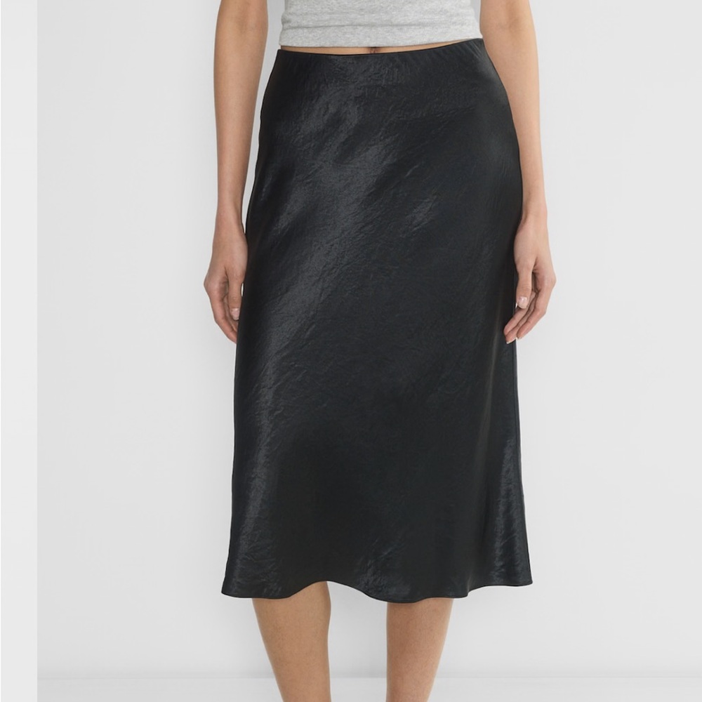 Babaton Slip Satin Midi Skirt
